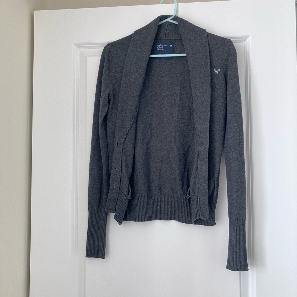 American Eagle Outfitters Gray Cardigan Sweater